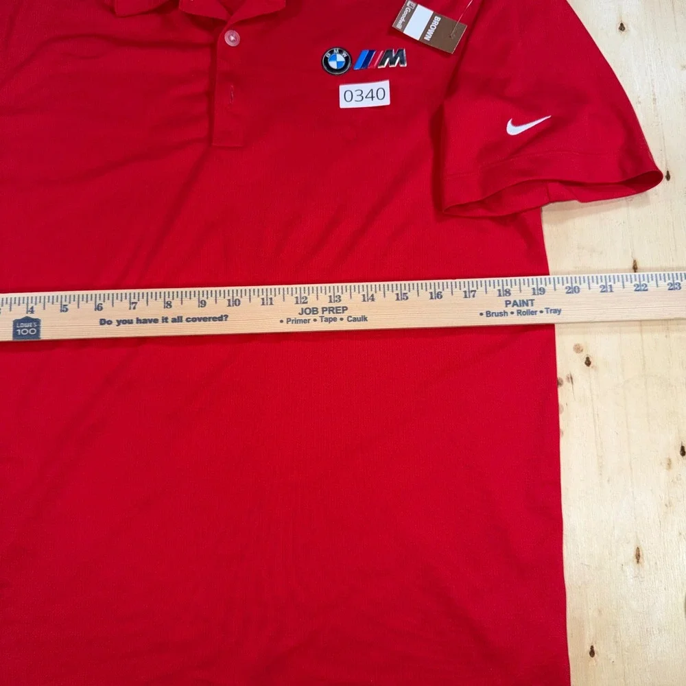 Nike Golf BMW M Performance Mens S Red Dri-FIT Polo Shirt Short Sleeve